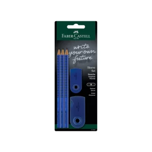 Faber-Castell Sleeve Set Blister 3 Μολύβια 1 Γόμα 1 Διπλή Ξύστρα