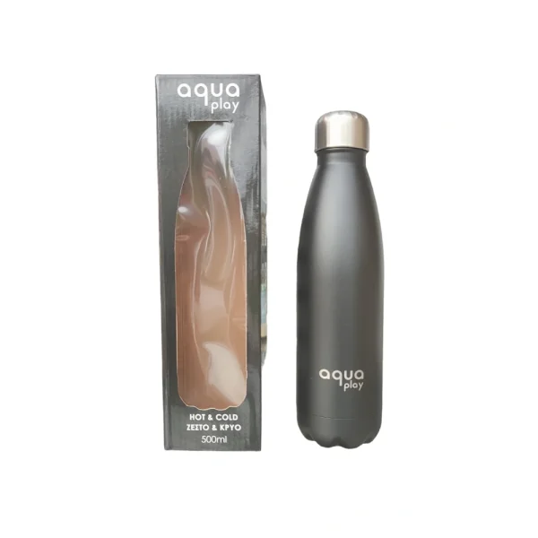 Aqua Play Παγούρι Θερμός 500ml Μαύρο