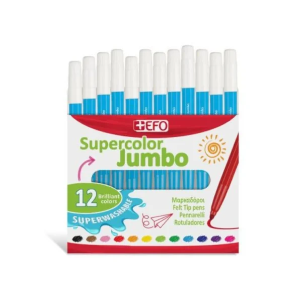 Efo Supercolor Jumbo Μαρκαδόροι Ζωγραφικής Γαλάζιο - 390301