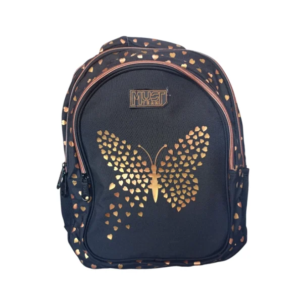 Must Team Τσάντα Πλάτης Δημοτικού 3 Θήκες Gold Butterfly - 586521
