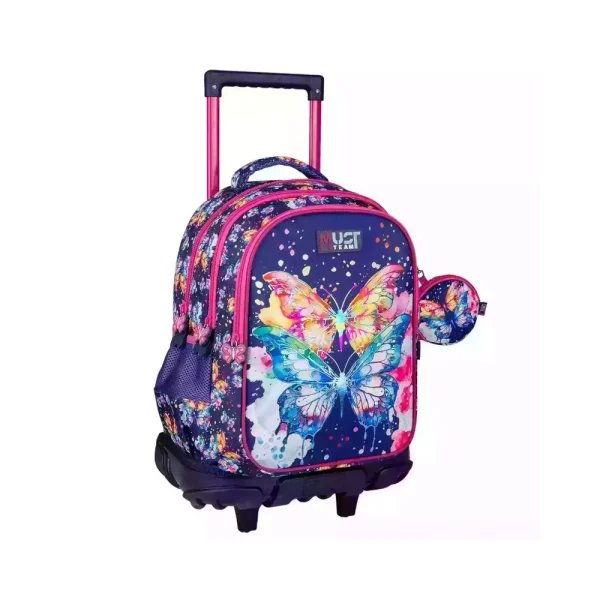 Must Team Τσάντα Τρόλεϊ Δημοτικού 3 Θήκες Butterfly - 586196