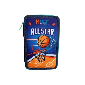 Must Team Basketball Σχολική Κασετίνα Τριπλή Γεμάτη - 586741