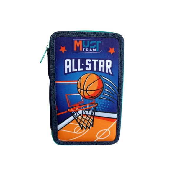 Must Team Basketball Σχολική Κασετίνα Τριπλή Γεμάτη - 586741