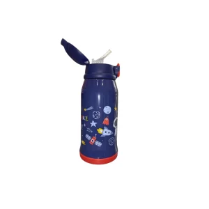 Must Team Παγούρι Θερμός Ανοξείδωτο 500mL Με Ισοθερμική Θήκη & Καλαμάκι Διάστημα - 586641