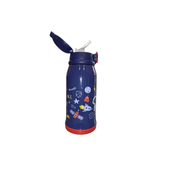 Must Team Παγούρι Θερμός Ανοξείδωτο 500mL Με Ισοθερμική Θήκη & Καλαμάκι Διάστημα - 586641