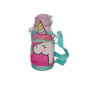Must Team Παγούρι Θερμός Ανοξείδωτο 500mL Με Ισοθερμική Θήκη & Καλαμάκι Μονόκερος - 586639