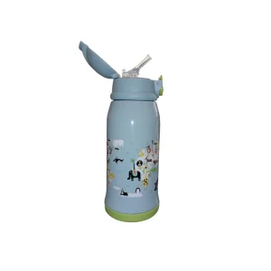 Must Team Παγούρι Θερμός Ανοξείδωτο 500mL Με Ισοθερμική Θήκη & Καλαμάκι Ζωάκια - 586640