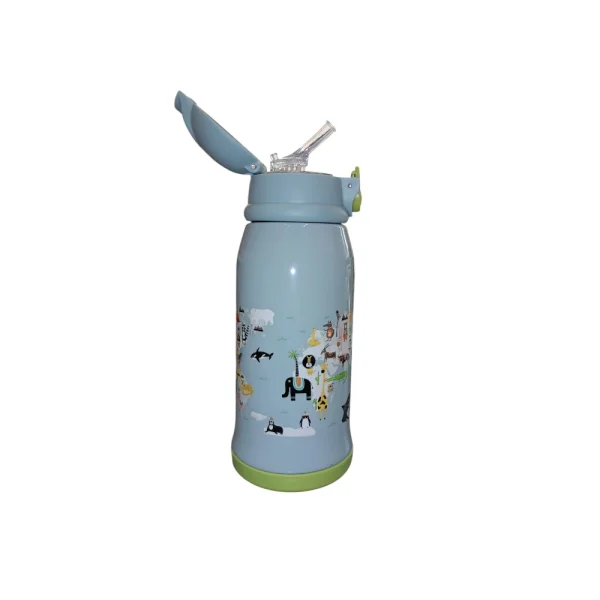 Must Team Παγούρι Θερμός Ανοξείδωτο 500mL Με Ισοθερμική Θήκη & Καλαμάκι Ζωάκια - 586640